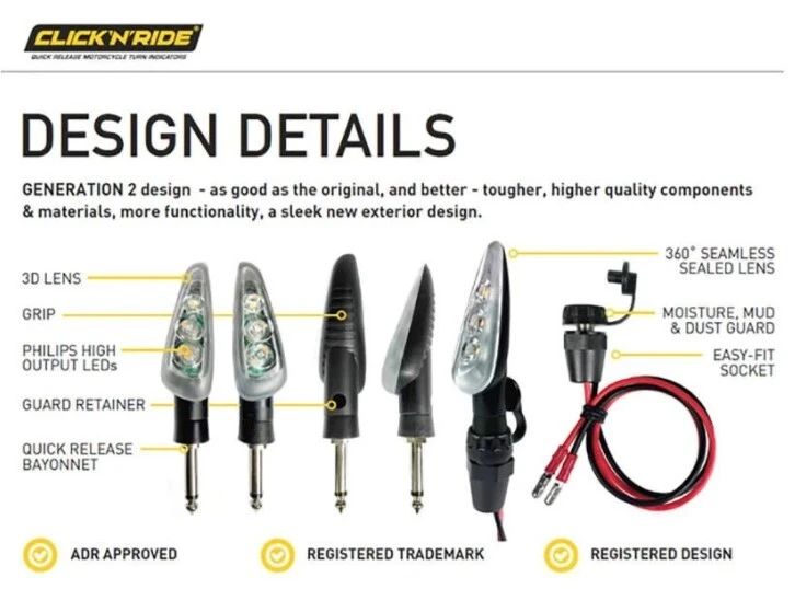 Click N Ride Quick Release Motorcycle Indicator Blinker 4 Pack 4 Click N Ride Quick Release Motorcycle Indicator Blinker 4 Pack - Image 4