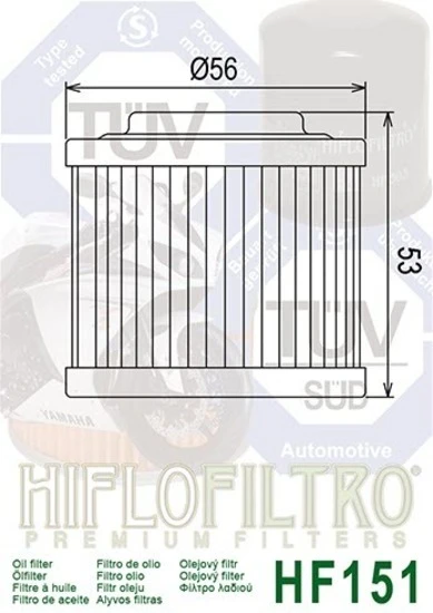 Hiflo Motorcycle Oil Filter Hf151 2 Hiflo Motorcycle Oil Filter Hf151 - Image 2