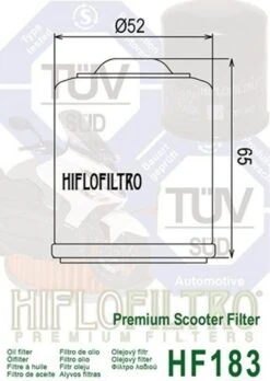 Hiflo Motorcycle Oil Filter Hf183 -Motorcycle Parts Store 43 HF1 83 0 1
