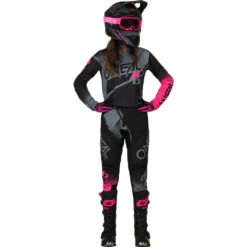 ONEAL 2022 ELEMENT RACEWEAR MX MOTOCROSS PANTS BLACK/GREY/PINK [Size: Y22] -Motorcycle Parts Store 765724 765727 3