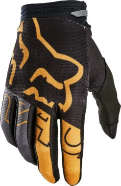 Fox 2022 Youth 180 Skew MX Motocross Gloves Black/Gold M