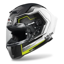 Airoh GP550-S Rush Road Motorcycle Helmet White Yellow Gloss L