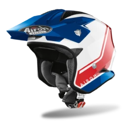 Airoh TRR-S Keen Trials Motorcycle Helmet Blue Red Gloss XXL