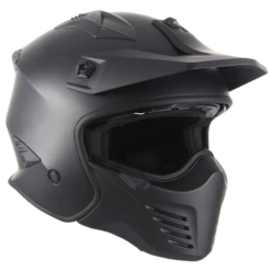 RXT Warrior II Motorcycle Helmet Matt Black Street Fighter Road Open Full Face [Size: XL]