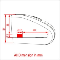 Kovix Alarmed Disc Lock Kal10 Stainless Steel 120db -Motorcycle Parts Store KOKAL10SS 3