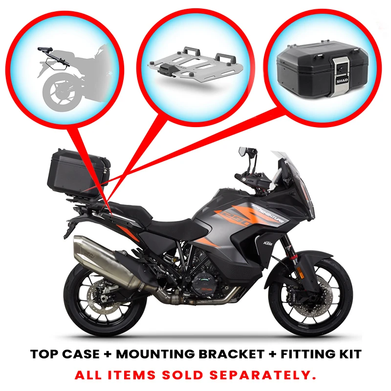 Shad TR37 Universal Motorcycle Top Box Alloy Black 37L 5 Shad TR37 Universal Motorcycle Top Box Alloy Black 37L - Image 5