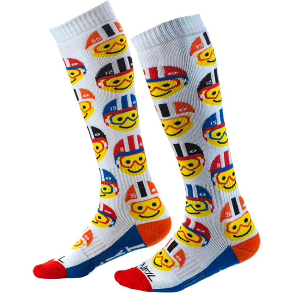 Oneal Pro Youth Emoji MX Motocross Socks White 1 Oneal Pro Youth Emoji MX Motocross Socks White