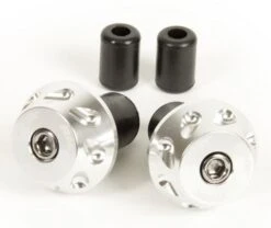 RHK Lightweight Motorcycle Road Bike Handlebar Bar Ends - Silver