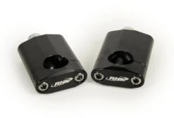 RHK Black Tapered Handlebar 60mm Riser Bar Clamps Rubber Type Mounts (10mm Bolts)