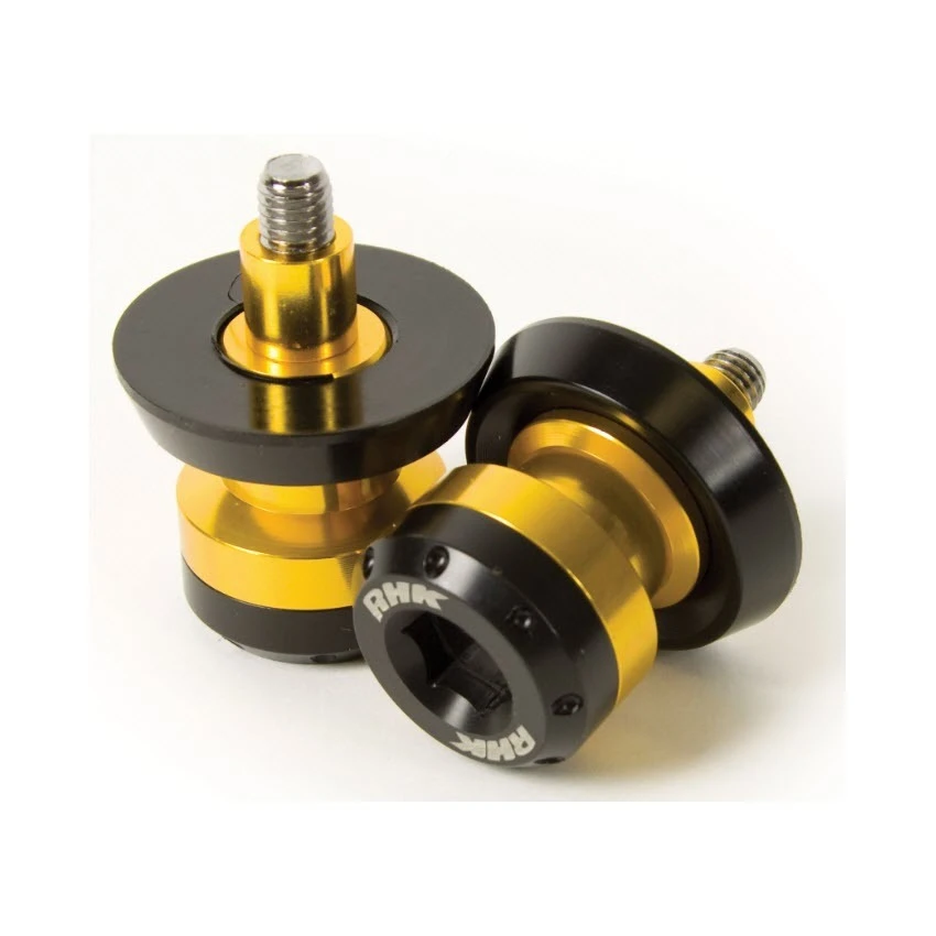 RHK Motorcycle Swingarm Pick-Up Knobs / Sliders Gold 6mm 1 RHK Motorcycle Swingarm Pick-Up Knobs / Sliders Gold 6mm