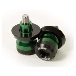 RHK Motorcycle Swingarm Pick-Up Knobs / Sliders Green 10mm