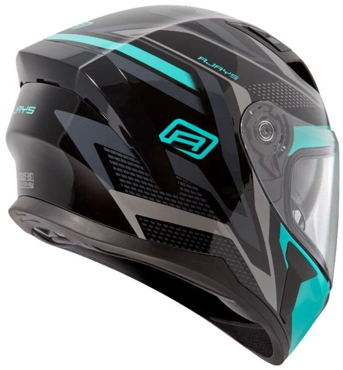 Rjays Apex Iii Ignite Motorcycle Road Helmet Black/Aqua 2 Rjays Apex Iii Ignite Motorcycle Road Helmet Black/Aqua - Image 2