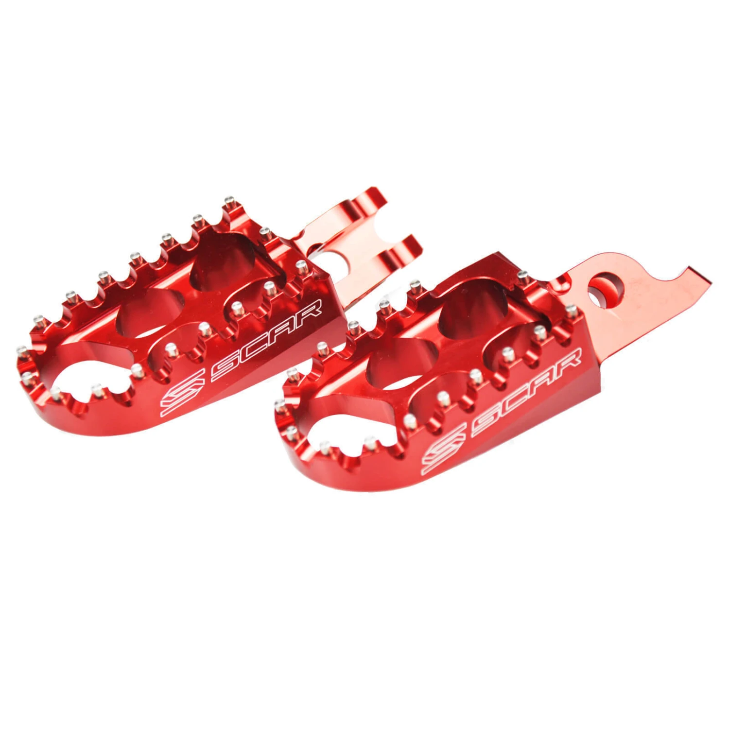 Scar Racing Red 48mm Wide Footpegs Fits Honda 1 Scar Racing Red 48mm Wide Footpegs Fits Honda