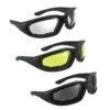 GENERIC Pro-Kit Motorcycle Riding Sunglasses Tint Yellow Clear 3 Pack Glasses
