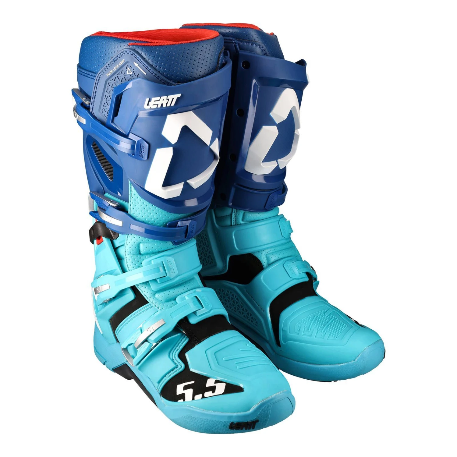 Leatt Flexlock 5.5 MX Motocross Boots 13 Blue Aqua 1 Leatt Flexlock 5.5 MX Motocross Boots 13 Blue Aqua