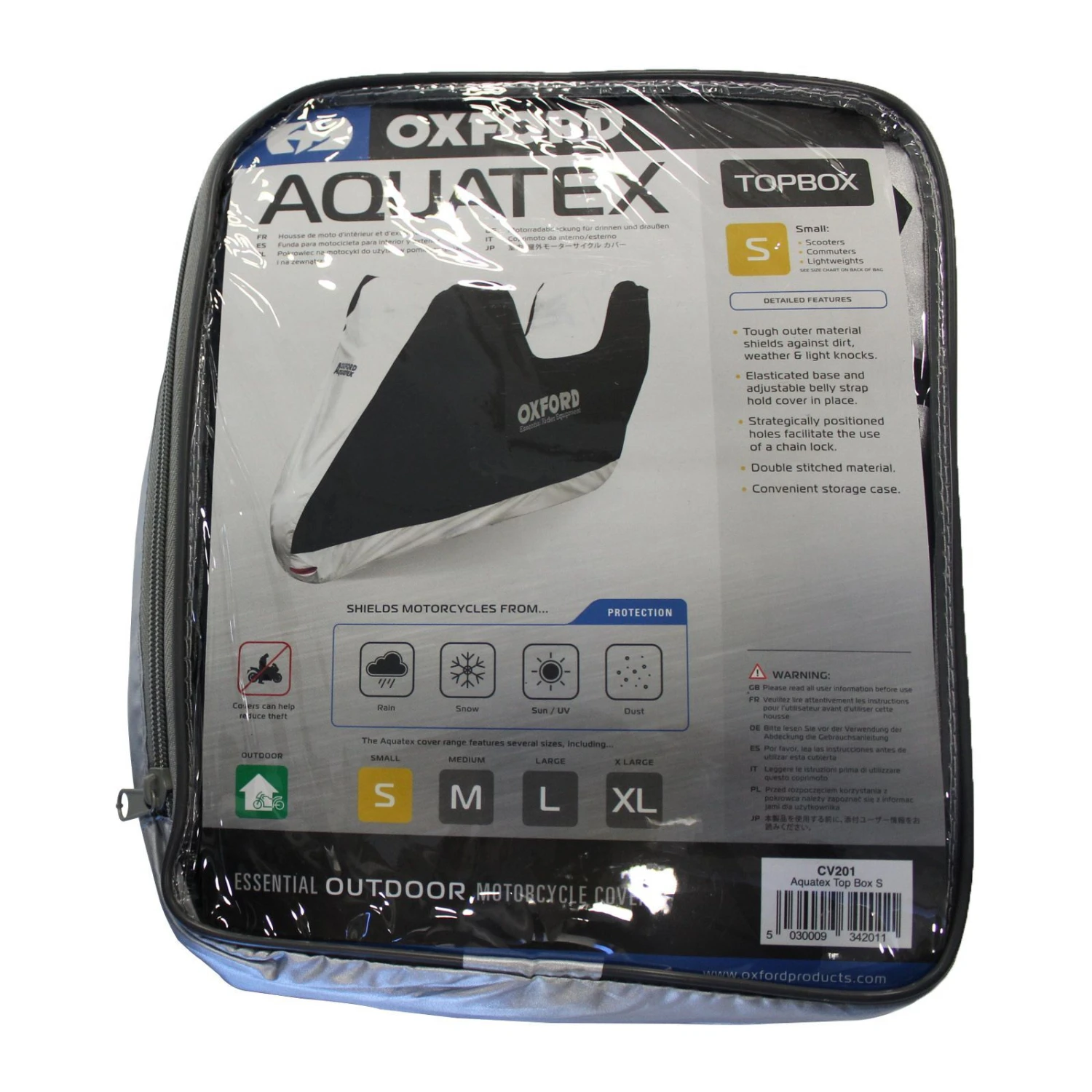 Oxford Aquatex Premium Water Resistant Motorcycle Scooter Cover With Topbox S 3 Oxford Aquatex Premium Water Resistant Motorcycle Scooter Cover With Topbox S - Image 3