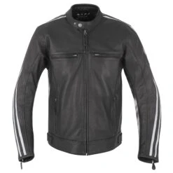 Oxford Bladon Leather Mens Motorcycle Jacket Black White XXL -Motorcycle Parts Store WHI OXLM1702012XL 2