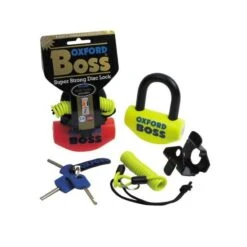 Oxford Boss 100DB Alarmed Motorcycle Disc Lock Yellow 14mm Pin