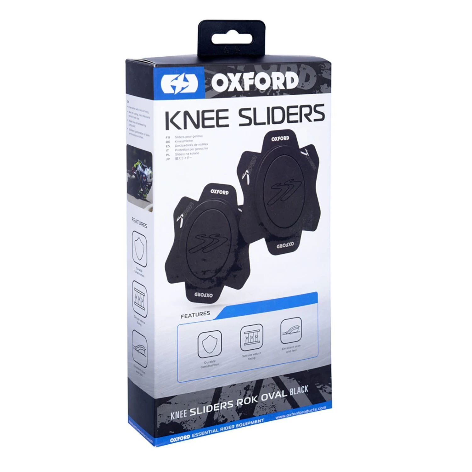 Oxford Rok Oval Racing Motorcycle Knee Sliders Black 1 Oxford Rok Oval Racing Motorcycle Knee Sliders Black