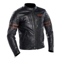 Richa Curtiss Leather Motorcycle Jacket Black Grn Brwn 4XL