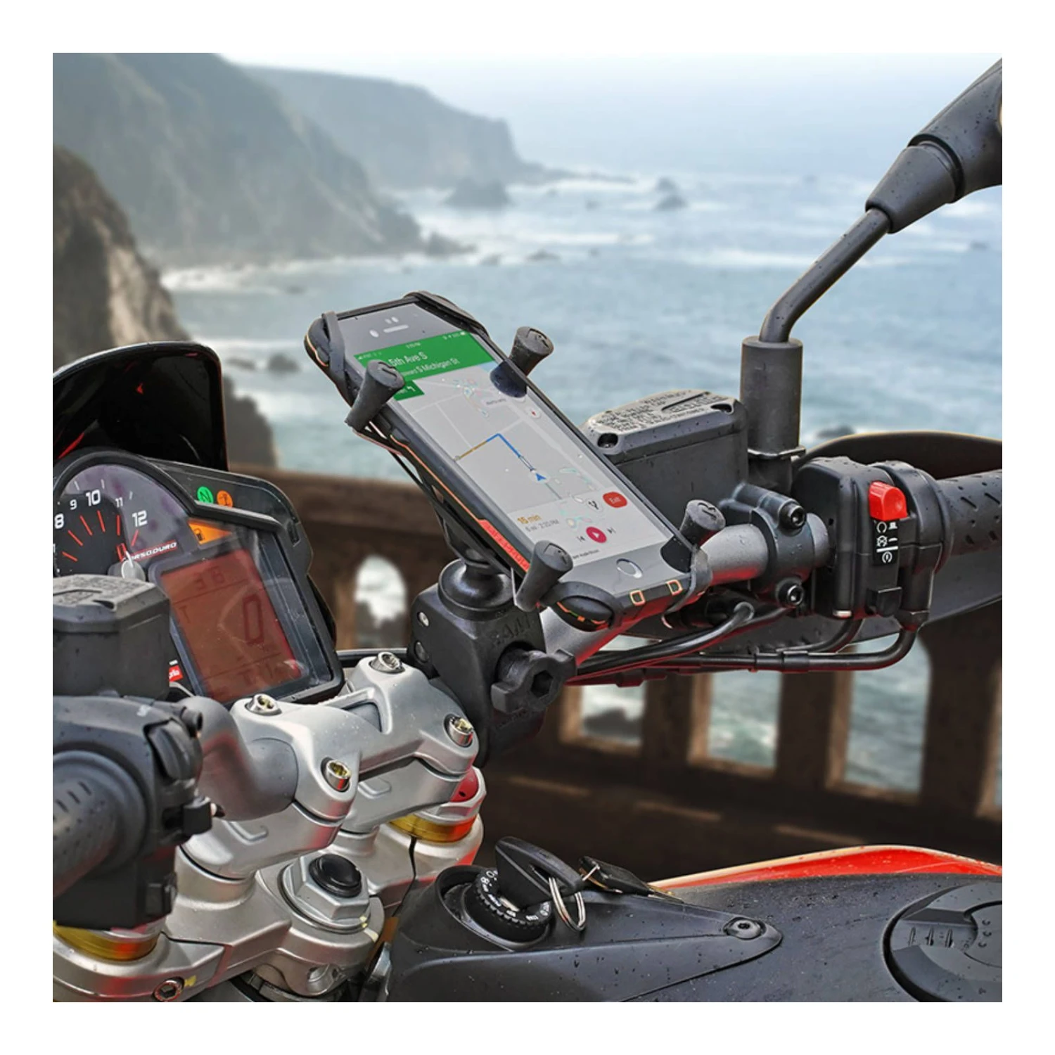 RAM MOUNTS Ram Motorcycle X-Grip Large Phone Mount With Snap-Link Tough-Claw 2 RAM MOUNTS Ram Motorcycle X-Grip Large Phone Mount With Snap-Link Tough-Claw - Image 2